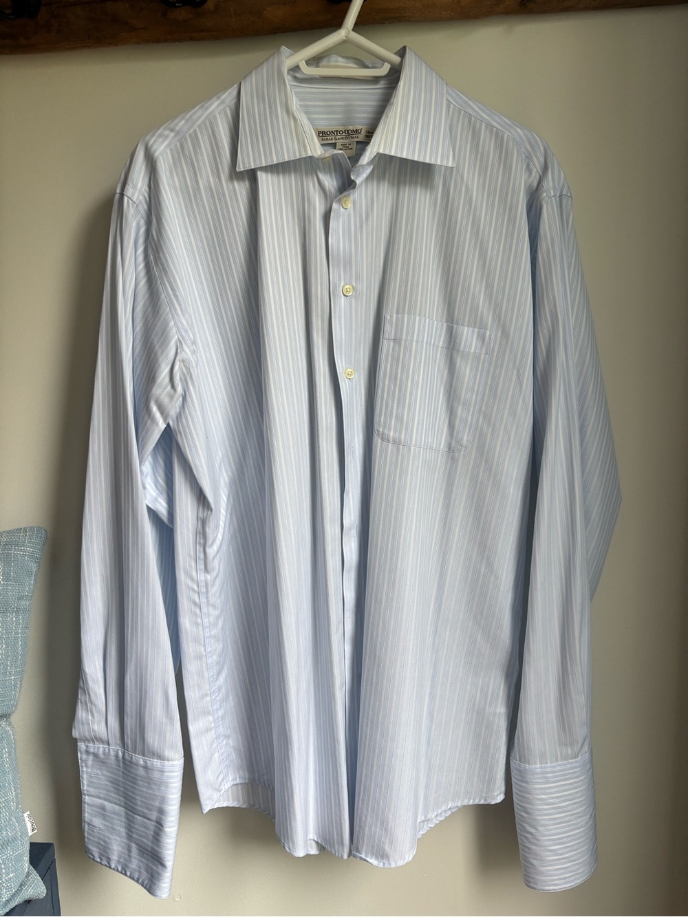 Pronto Uomo Light Blue & White Striped Dress Shirt